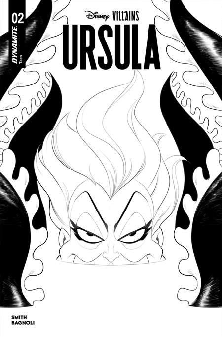 DISNEY VILLAINS URSULA #2 CVR G INC 1:10 ROBERT QUINN LINE ART VAR