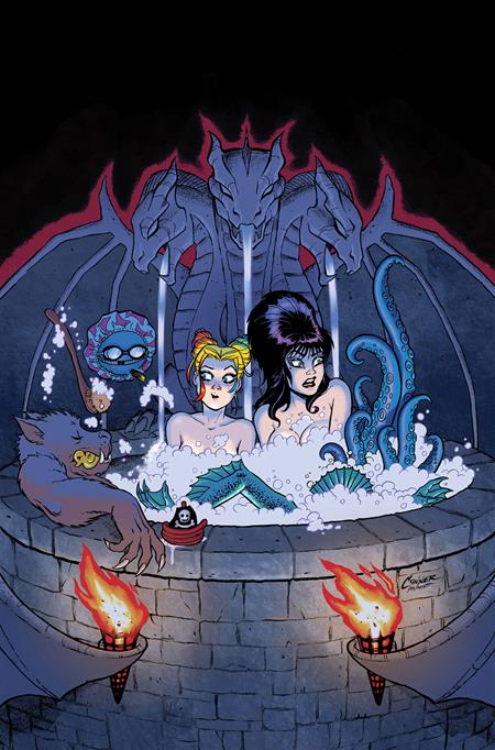 HARLEY QUINN X ELVIRA #4 CVR F AMANDA CONNER HOT TUB METAL VIRGIN VAR