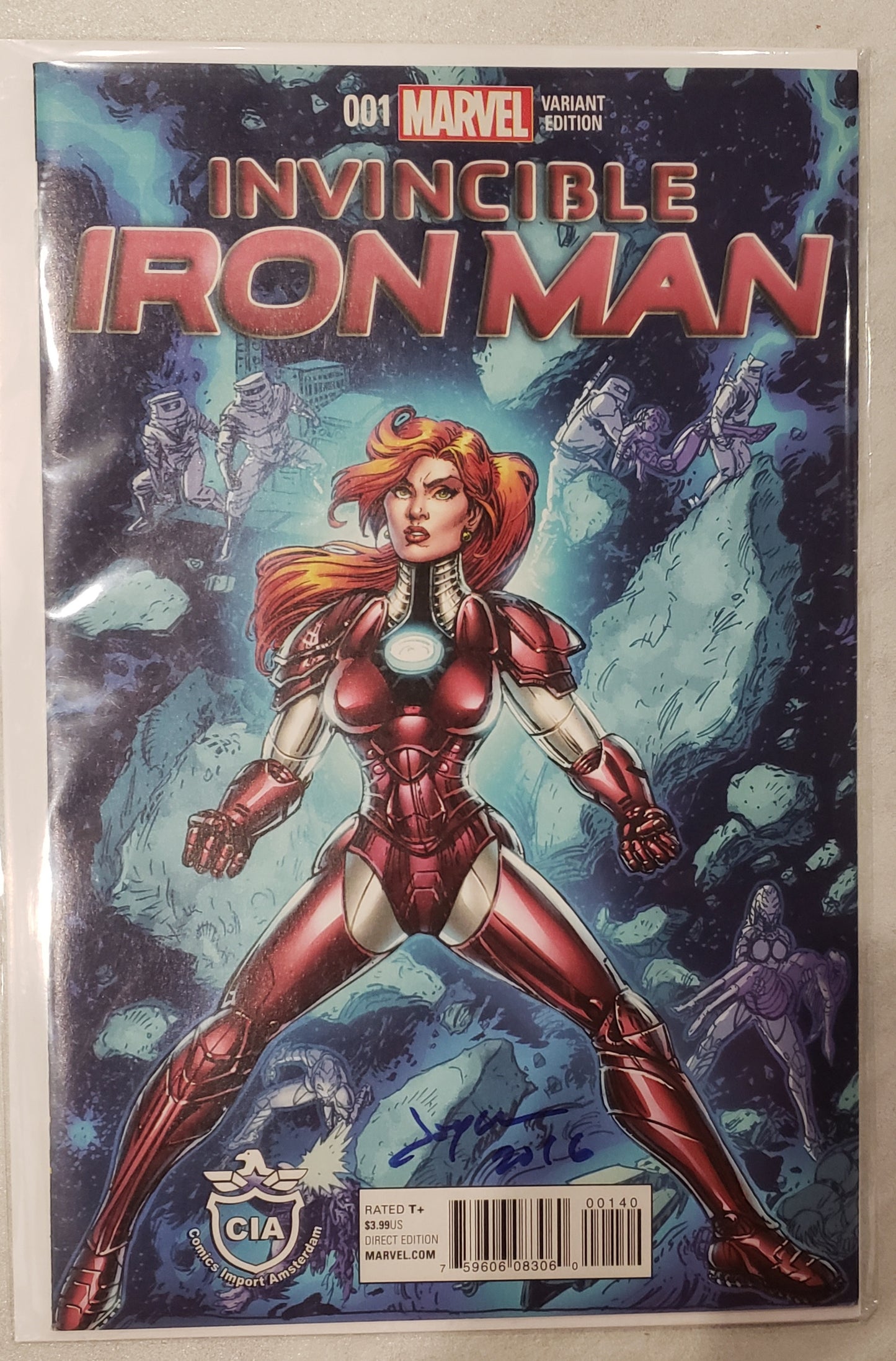 Invincible Iron Man #1 Comics Import Amsterdam Variant Signed by Joyce Chin