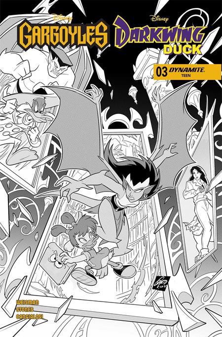 GARGOYLES DARKWING DUCK #3 CVR E INC 1:10 CIRO CANGIALOSI LINE ART VAR