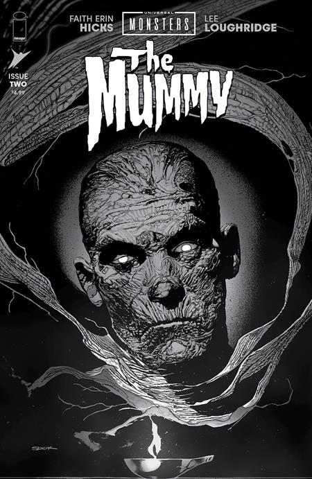 UNIVERSAL MONSTERS THE MUMMY #2 (OF 4) CVR D RYAN SOOK B&W CLASSIC HORROR VAR RATIO 1:25