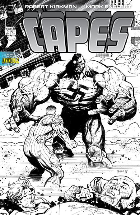 INVINCIBLE UNIVERSE CAPES #3 CVR E INC 1:50 RYAN OTTLEY B&W VAR