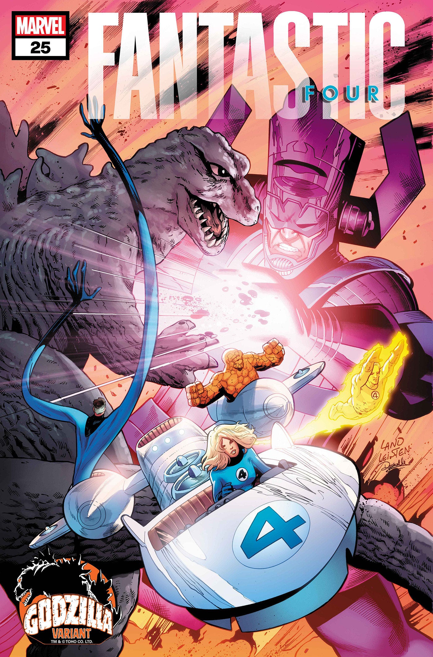 FANTASTIC FOUR #25 GREG LAND GODZILLA VARIANT