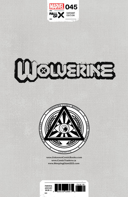 WOLVERINE 45 UNKNOWN COMICS KAARE ANDREWS EXCLUSIVE VIRGIN VAR [03/13/2024]