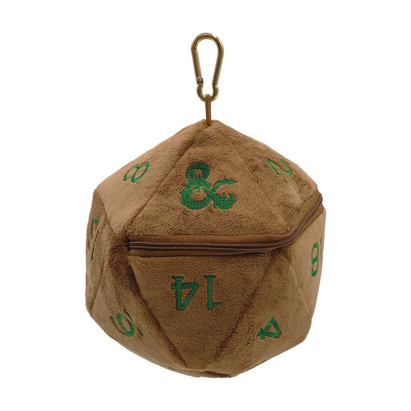 D20 Plush Dice Bag Green & Copper Dice Bag