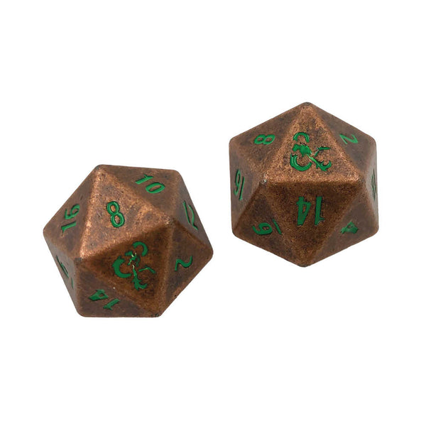 Dungeons & Dragons (D&D) Heavy Metal Copper & Green D20 Dice Set