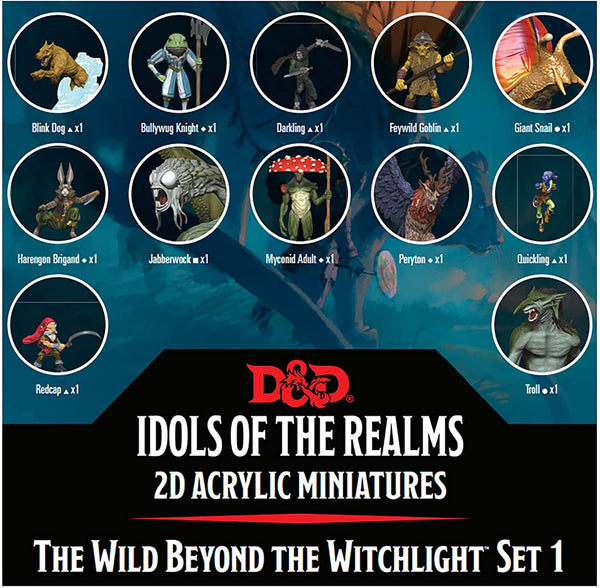 D&D Idols Of The Realms: The Wild Beyond The Witchlight: 2D Acrylic Miniatures Set 1