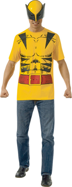 Marvel Wolverine T-Shirt W/ Mask Lg