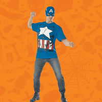 Marvel Captain America T-Shirt W/ Mask Med