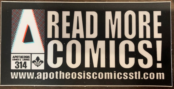 Read More Comics sticker 4" x 2"